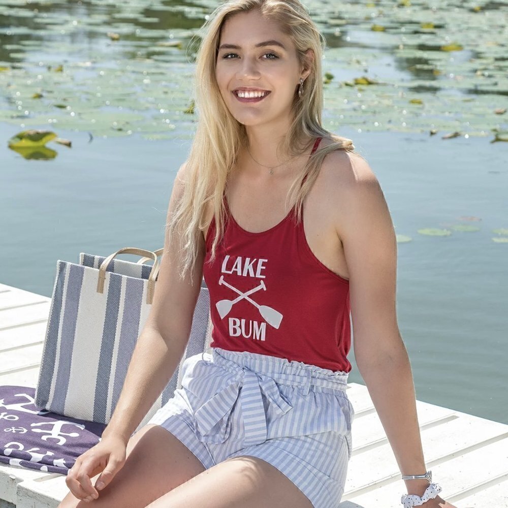 Red Lake Bum Cross back Tank Top Size Medium